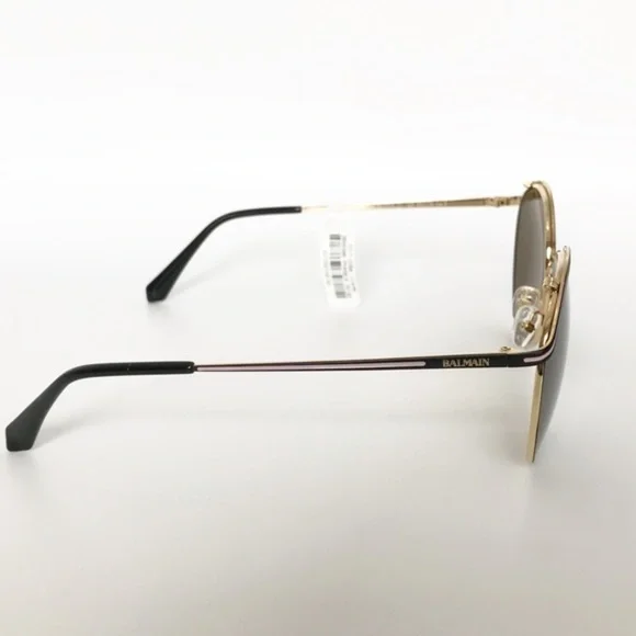 Balmain Round, Half-Rimmed Metal Sunglasses, NWT - www  display picture 1